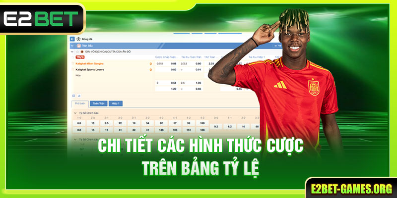 Cược Thể Thao Online - Đỉnh Cao Trong Từng Kèo Đánh E2BET 3 Chi tiết các hình thức cược trên bảng tỷ lệ